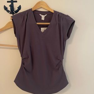 Athlete purple outbound v neck tee